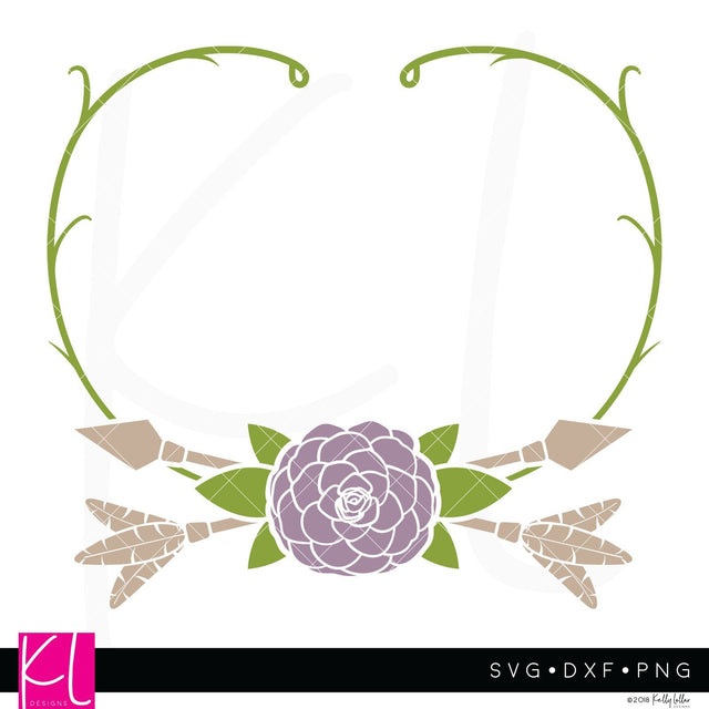 Flower and Vine Monogram Frame SVG Kelly Lollar Designs 