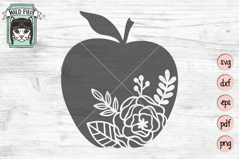 Flower Apple SVG Cut File SVG Wild Pilot 