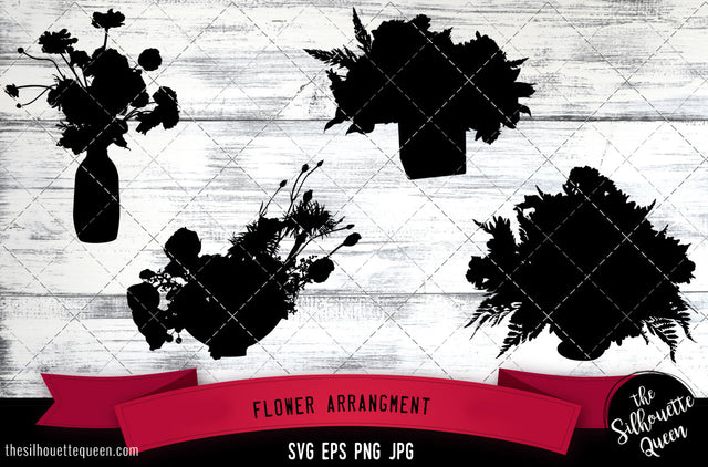 Flower Arrangment Silhouette Vector SVG SVG Loveleen Kaur 