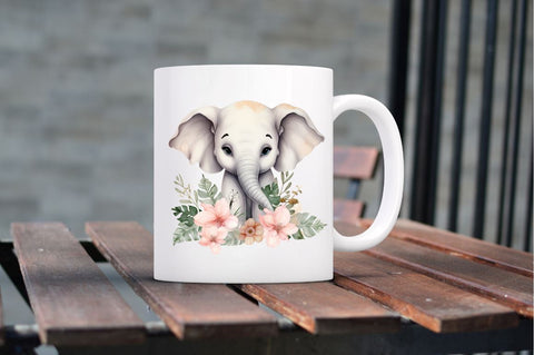 Flower Baby Elephant Sublimation Clipart Sublimation Regulrcrative 