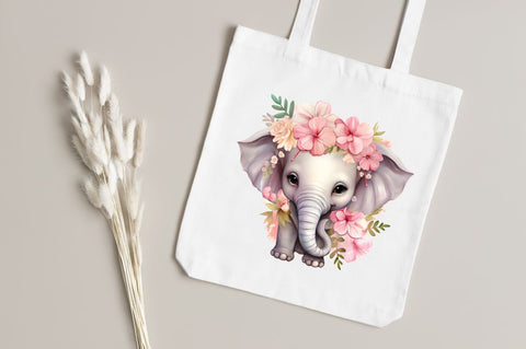 Flower Baby Elephant Sublimation Clipart Sublimation Regulrcrative 