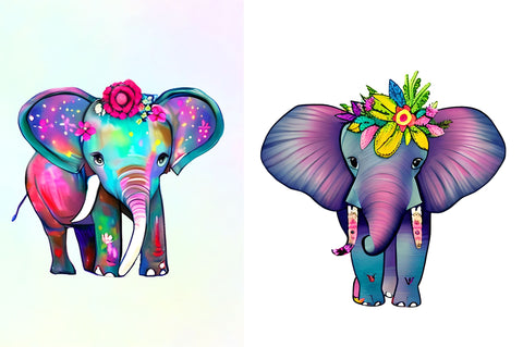 Flower Baby Elephant Sublimation Clipart Sublimation Regulrcrative 