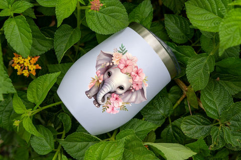 Flower Baby Elephant Sublimation Clipart Sublimation Regulrcrative 