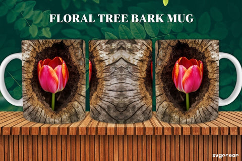 Flower Bark Mug Wraps Bundle | 11 oz | Sublimation Sublimation SvgOcean 