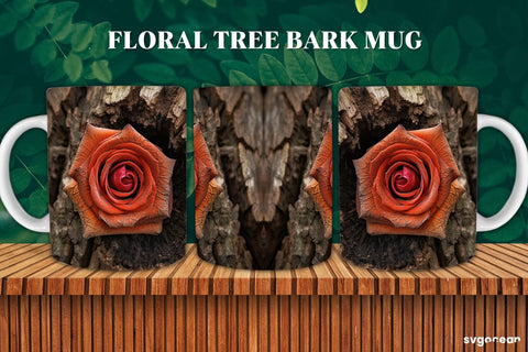 Flower Bark Mug Wraps Bundle | 11 oz | Sublimation Sublimation SvgOcean 