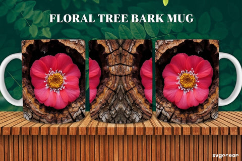 Flower Bark Mug Wraps Bundle | 11 oz | Sublimation Sublimation SvgOcean 