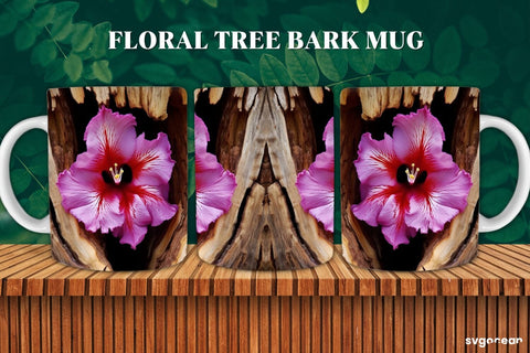 Flower Bark Mug Wraps Bundle | 11 oz | Sublimation Sublimation SvgOcean 