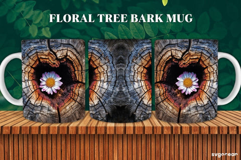 Flower Bark Mug Wraps Bundle | 11 oz | Sublimation Sublimation SvgOcean 