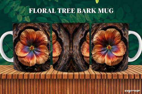 Flower Bark Mug Wraps Bundle | 11 oz | Sublimation Sublimation SvgOcean 