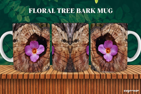 Flower Bark Mug Wraps Bundle | 11 oz | Sublimation Sublimation SvgOcean 
