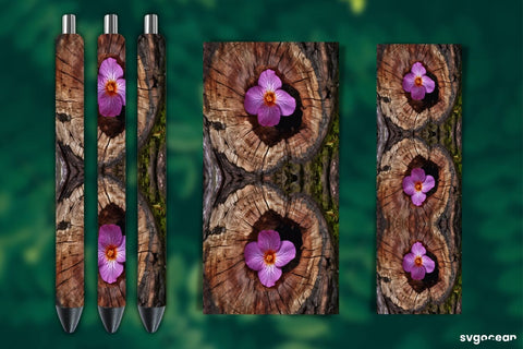 Flower Bark Pen Wraps Bundle | Sublimation Sublimation SvgOcean 