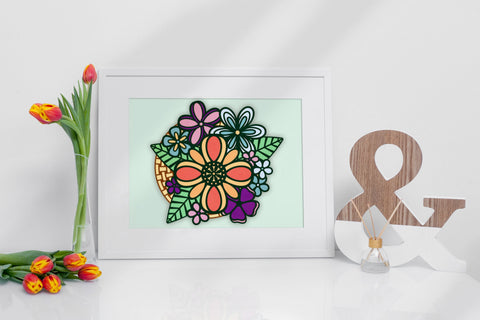 Flower Basket Doodle Style layered SVG files SVG Angel on Empire 