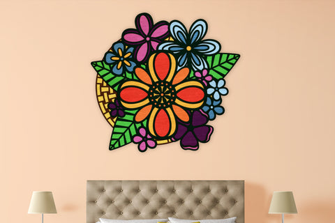 Flower Basket Doodle Style layered SVG files SVG Angel on Empire 