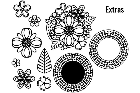 Flower Basket Doodle Style layered SVG files SVG Angel on Empire 