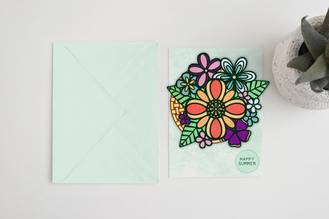 Flower Basket Doodle Style layered SVG files SVG Angel on Empire 