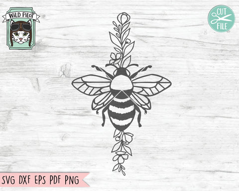 Flower Bee SVG, Floral Bee SVG, Save the Bees SVG, Bee Kind svg, Bee Happy svg, Bee Kind Floral cut file, Floral Bee svg cut file, Honey Bee svg SVG Wild Pilot 