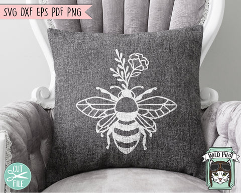 Flower Bee SVG, Floral Bee SVG, Save the Bees SVG, Bee Kind svg, Bee Happy svg, Bee Kind Floral Cut File, Floral Bee svg cut file, Honey Bee SVG Wild Pilot 