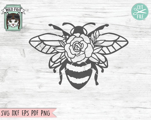 Flower Bee SVG, Floral Bee SVG, Save the Bees SVG, Bee Kind svg, Bee Happy svg, Bee Kind Floral Cut File, Floral Bee svg cut file, Honey Bee SVG Wild Pilot 