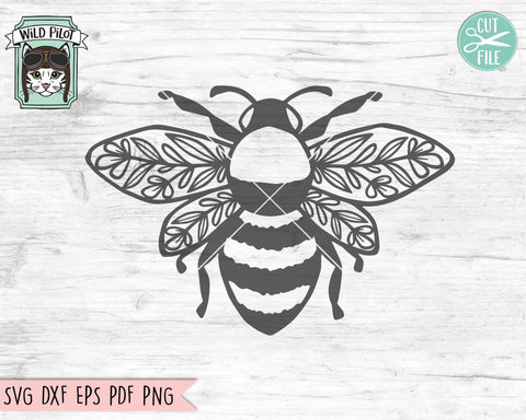 Flower Bee SVG, Floral Bee SVG, Save the Bees SVG, Bee Kind svg, Bee Happy svg, Bee Kind Floral Cut File, Floral Bee svg cut file, Honey Bee SVG Wild Pilot 