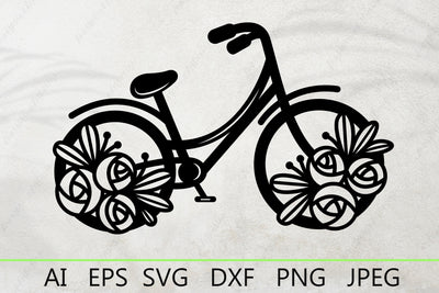 Flower bicycle svg, Floral bike silhouette for cricut SVG AnastasiyaArtDesign 