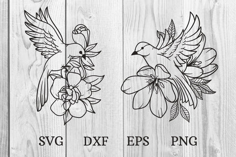 flower bird svg, flower svg, bird svg SVG dadan_pm 