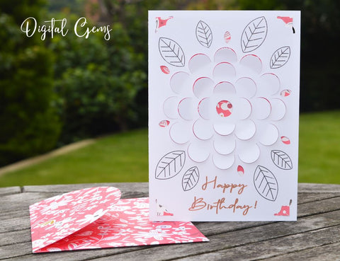 Flower birthday card design SVG Digital Gems 