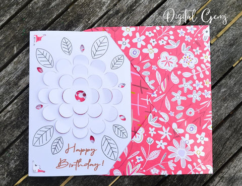 Flower birthday card design SVG Digital Gems 