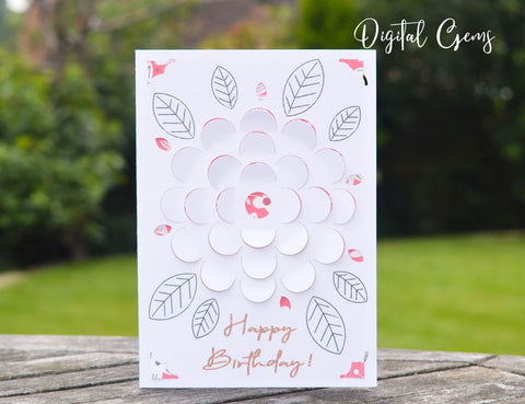 Flower birthday card design SVG Digital Gems 