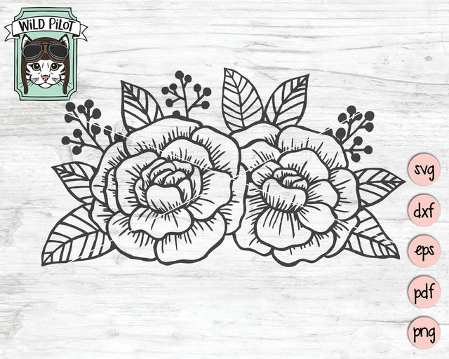 Flower Border SVG Cut File SVG Wild Pilot 