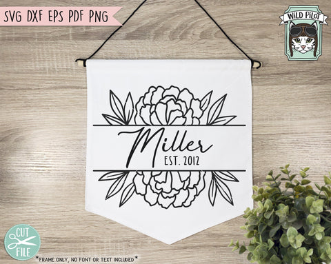 Flower Border SVG, Flower svg, Flower Monogram, Split Monogram SVG, Floral Monogram SVG, Floral Border SVG File, Floral Wedding Monogram Cut file SVG Wild Pilot 