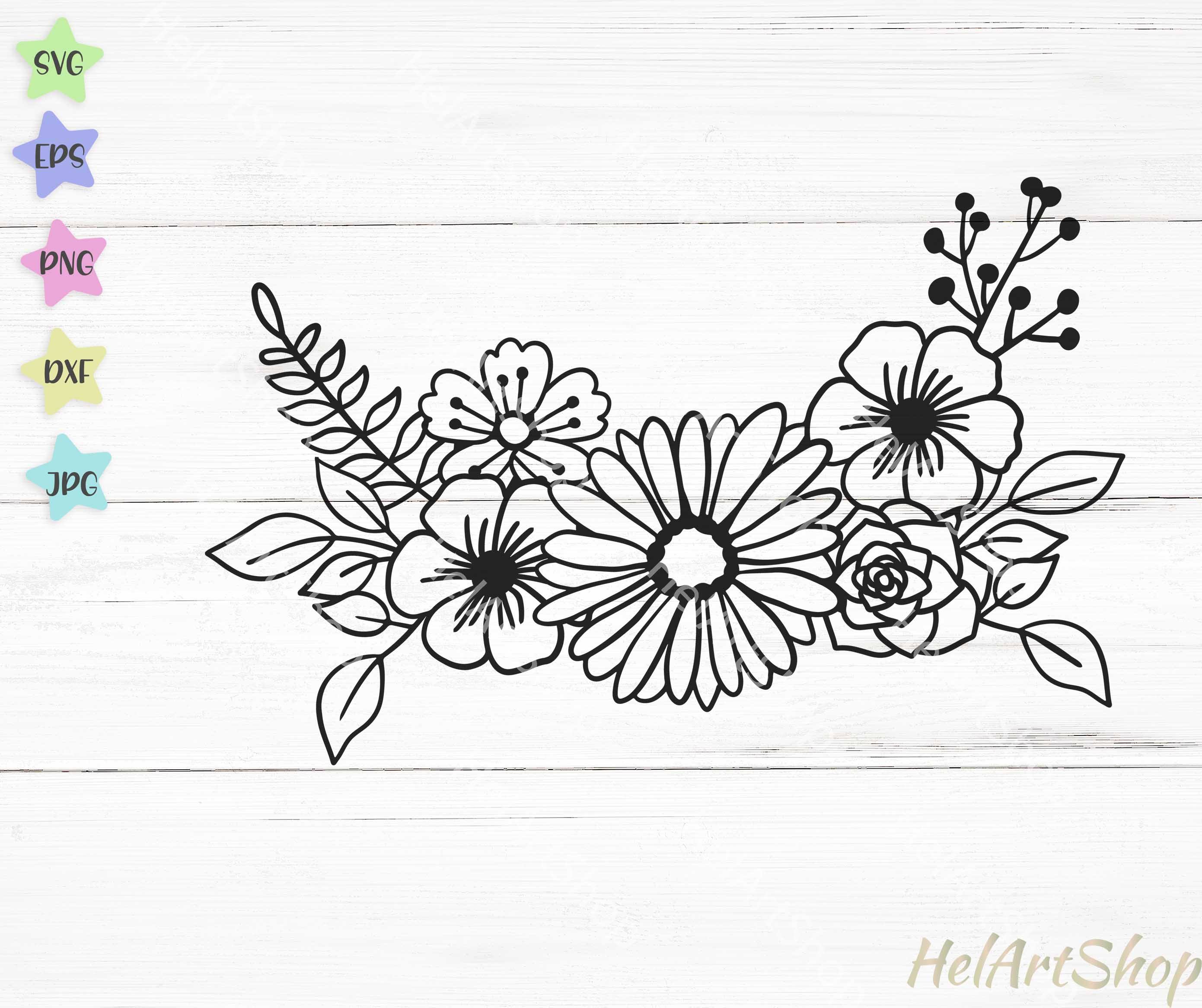 Flower border svg - So Fontsy