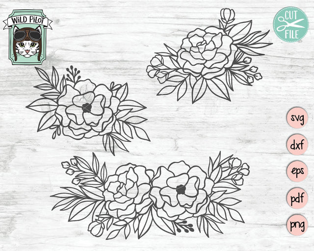 Flower Borders Bundle SVG Cut File SVG Wild Pilot 