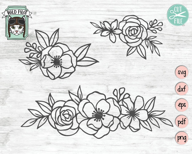 Flower Borders Bundle SVG Cut File SVG Wild Pilot 