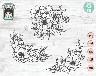 Flower Borders Bundle SVG Cut File SVG Wild Pilot 