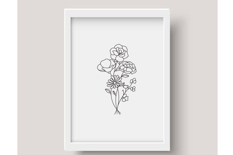 Flower Bouquet hand drawn svg floral - So Fontsy