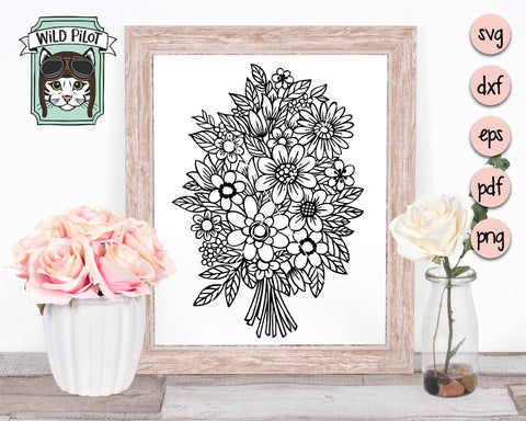 Flower Bouquet SVG Cut File SVG Wild Pilot 