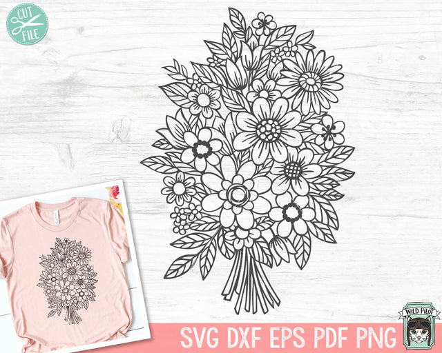 Flower Bouquet SVG Cut File SVG Wild Pilot 