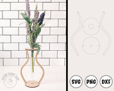 Flower Bud Vase Laer cut File SVG Design Shark 