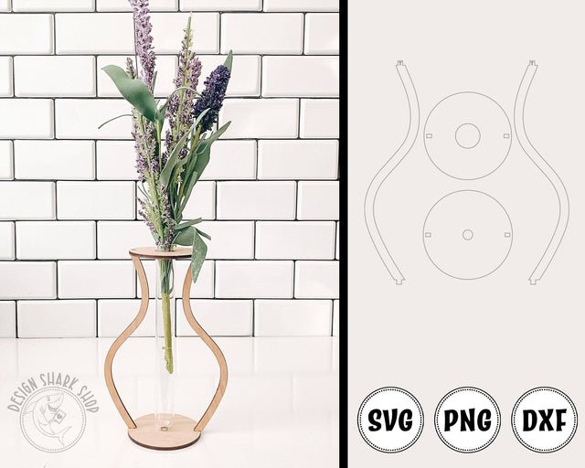 Flower Bud Vase Laer cut File SVG Design Shark 
