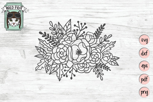 Flower Bunch SVG Cut File SVG Wild Pilot 