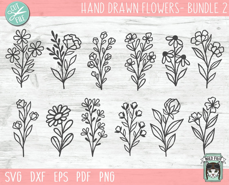 Flower Doodles Bundle SVG Cut File - So Fontsy