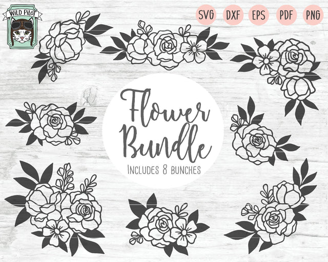 Flower Bundle SVG Cut File SVG Wild Pilot