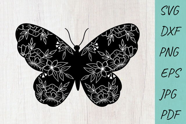 Flower Butterfly SVG, Floral Butterfly SVG, Flower SVG SVG Irina Ostapenko 