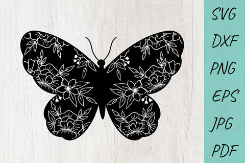 Flower Butterfly SVG, Floral Butterfly SVG, Flower SVG SVG Irina Ostapenko 
