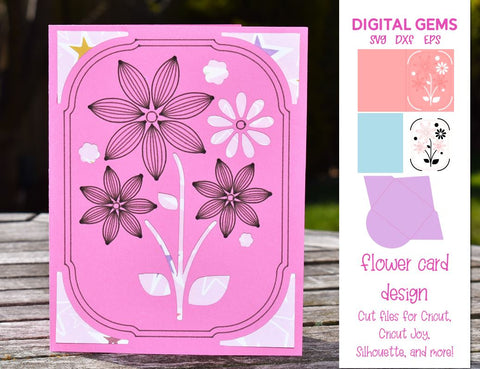 Flower card design SVG Digital Gems 