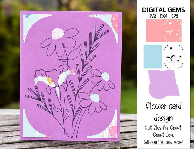 Flower card design SVG Digital Gems 