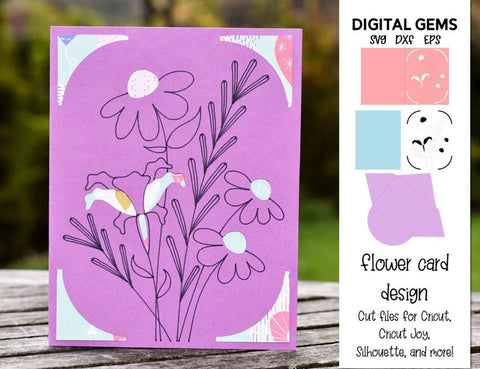 Flower card design SVG Digital Gems 