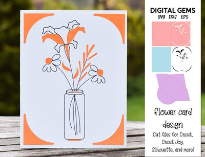 Flower card design SVG Digital Gems 