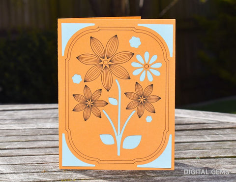 Flower card design SVG Digital Gems 