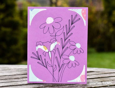 Flower card design SVG Digital Gems 